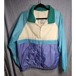 Vintage Current Seen 90s Colorblock Windbreaker Jacket Large Made in Russia